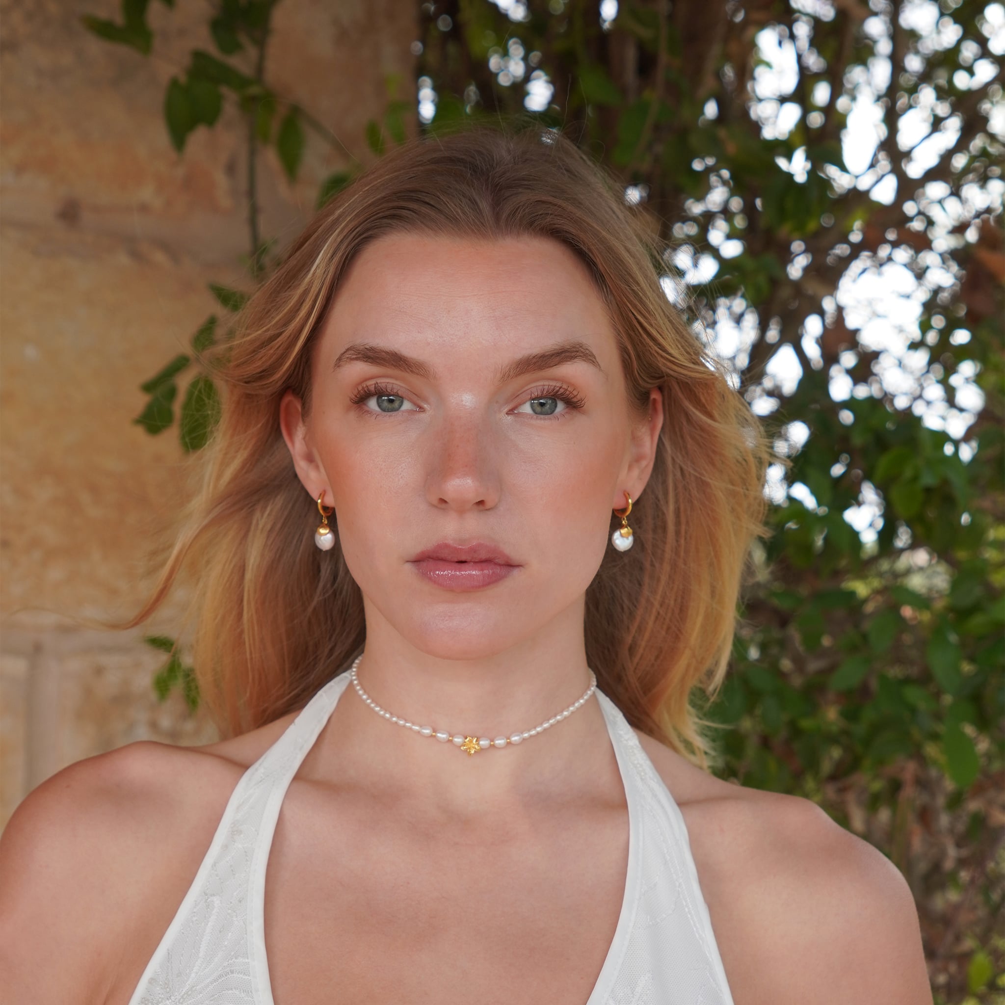 Perlen-Choker Hawaii Blüte